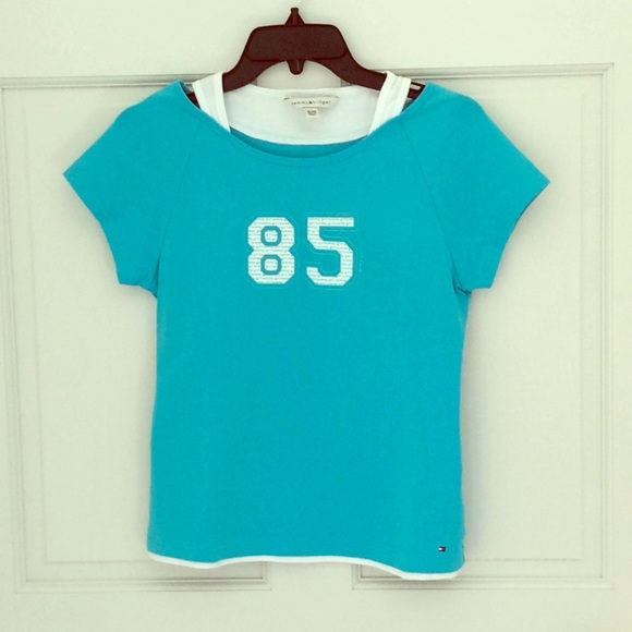 Tommy Hilfiger Other - Tommy Hilfiger Aqua with Faux White Tank Top